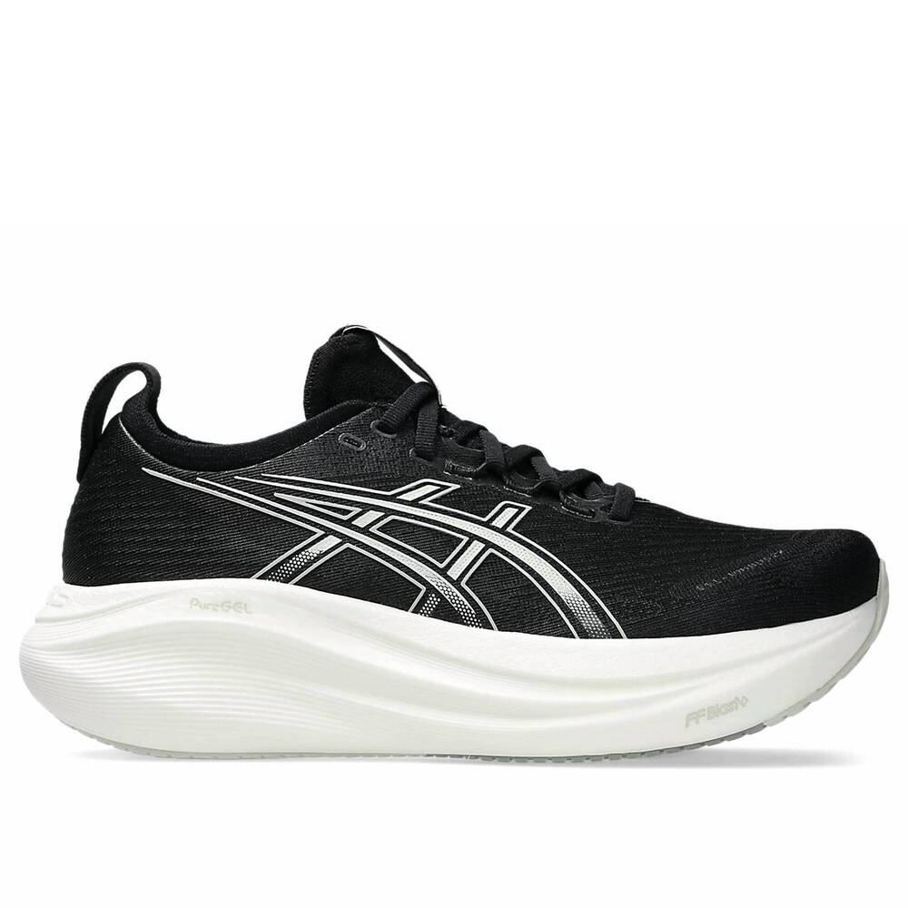 NEW ASICS women's gel-nimbus 27 wide running shoes in black/lake grey